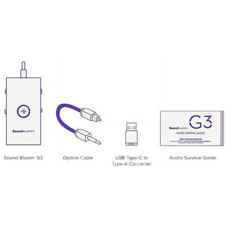 Sound Blaster G3 Portable Plug-and-Play USB-C DAC Amp for