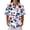 Dark Blue, variant on Waffle Blouses for Women Floral Print Half Button Down Collared Short Sleeve Comfy Casual Shirts Loose Fit Summer Tops Light Blue M