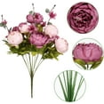thumbnail image 3 of Silk Peony Bouquet Vintage Artificial Peonies Flower for Home Wedding Party Decor (1pcs, White), 3 of 4
