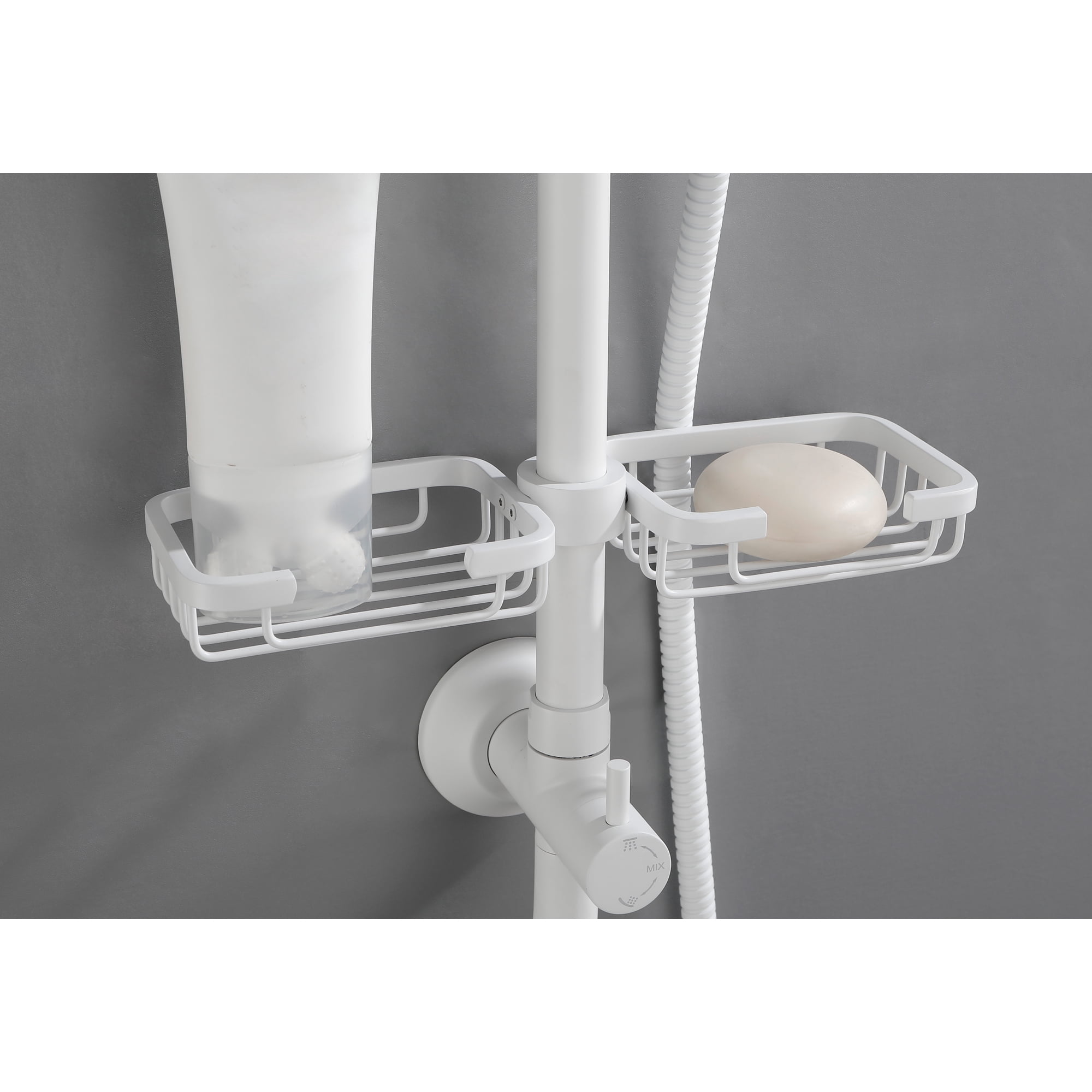 Shower System, With 10" Rain Shower head, 4-Function Handheld Shower Head, Adjustable Slide Bar And Soap Dish