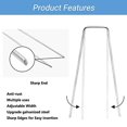 thumbnail image 4 of Garden Stakes Pins Landscape Staples, 20 Pcs Tent Stakes, Heavy Duty Galvanized Steel Metal Yard Stakes Ground Lawn Staples Fence Anchors for Weed Barrier Fabric, 1.57x3.94 Inch, Silver, 4 of 6