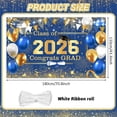 thumbnail image 2 of 5.9x3.6FT Blue and Gold Graduation Backdrop Congratulations Graduate Background Blue Gold Class of 2026 Prom Graduation Party Decorations Banner Supplies Photo Booth Props, 2 of 7