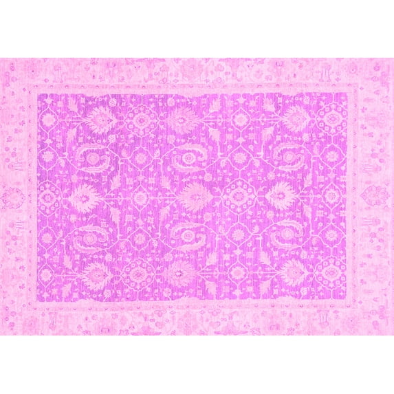 Ahgly Company Indoor Rectangle Oriental Pink Traditional Area Rugs, 6' x 9'