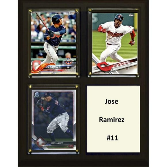 C&I Collectables 810JOSERAMIREZ MLB 6 x 8 in. Jose Ramirez Cleveland Indians Two Card Plaque