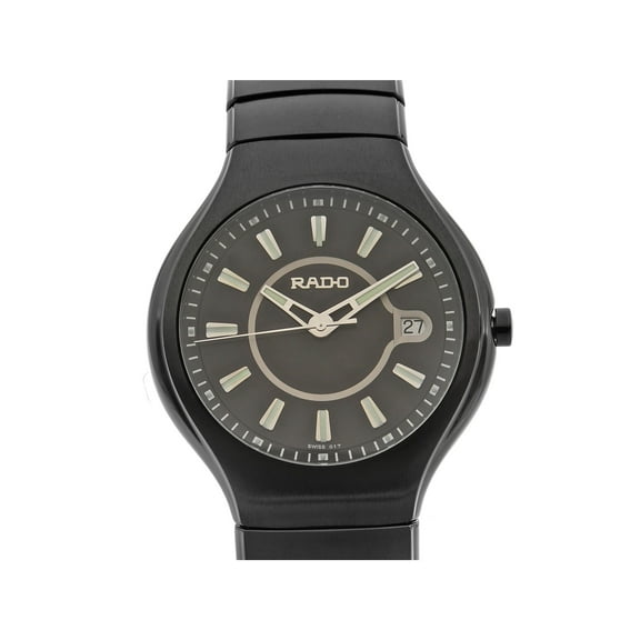 Rado True Active Ceramic Black Dial Luminous Markers Quartz Mens Watch R27677172