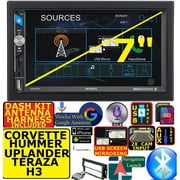 FITS CORVETTE HUMMER H3JENSEN AM/FM USB/BLUETOOTH TOUCHSCREEN CAR RADIO STEREO PKG. INCLUDES VEHICLE SPECIFIC INSTALLATION HARDWARE INCLUDING DASH KIT, WIRE HARNESS, AND ANTENNA ADAPTER WHEN REQIRED.