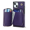 thumbnail image 3 of Luxury Wallet Case Compatible with iPhone 14 6.1 inch,Zipper Closure Luxary PU Leather with Phone rope Card Slot Card Holder Stand Shockproof Kickstand Case for iPhone 14 6.1 inch,Purple, 3 of 13