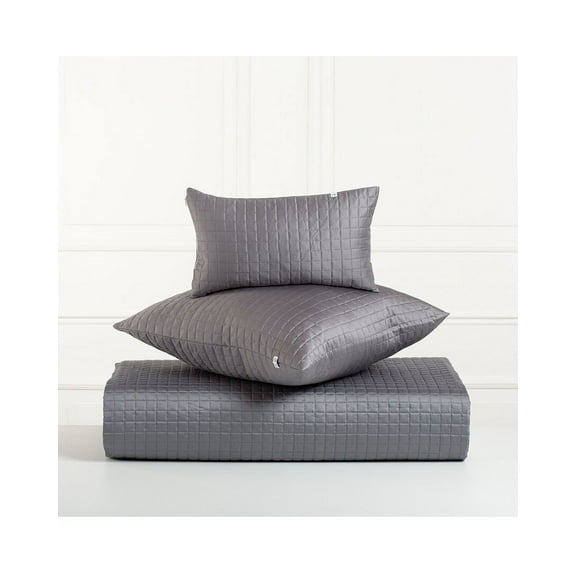 GIVI LULU Sateen 300TC Check Quilt, Full, Grey