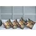 thumbnail image 6 of Ambesonne City Throw Pillow Cover 4 Pack, Scenes from Europe Vintage, 20", Brown Pale Orange, 6 of 6