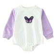 thumbnail image 1 of Gibobby Mameluco para niño Monos de triangular con estampado de de manga larga para niños pequeños y niñas(Morado, 3-6 Meses), 1 of 5