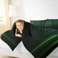 thumbnail image 4 of jejeloiu Modern Abstract Geometric Queen Comforter Set,Neon Honeycomb Pattern Bedding Sets,Green Hexagon Striped Bedding Comforter Set For Boys Kids,Microfiber Bedroom Decor Reversible,3pcs, 4 of 8