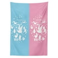 thumbnail image 3 of Ambesonne Party Tablecloth Rectangular Table Cover, Girl Boy, 52"x70", Pale Pink Sky Blue, 3 of 4