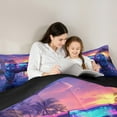 thumbnail image 5 of Manfei Modern Gamepad Bedding Comforter Set,Hawaii Sea Beach Pattern Twin Comforter Sets,Blue Purple Bedding Set For Boys Kids,Ultra Soft Home Decor Reversible,2 Pieces, 5 of 8