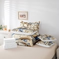 thumbnail image 5 of Lighthouse 7 Piece Comforter Set Full Bed in a Bag,Vintage Ocean World Map Boat Anchor Bedding Sets Nautical Rope Knot Retro Steering Wheel Compass Sheet Set with Comforter, 5 of 5