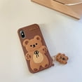 thumbnail image 6 of Design for iPhone X & iPhone Xs Case 3D Cartoon Animal Character Soft Silicone Kawaii Girls Women Teenager Shockproof Rubber Cover (2018, 5.8”) (with Small Bear Pendant), 6 of 8