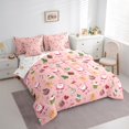 thumbnail image 3 of Manfei Cartoon Santa Claus Bedding Comforter Set 7 Pieces for Teen, Kawaii Xmas Tree Stars Full Bedding Set, Cute Gingerbread Man Reversible Fitted Sheet Flat Sheet, Luxury Bedroom Decor, 3 of 7