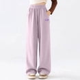 thumbnail image 5 of Fesfesfes Big Girls Pants Spring And Bottom Pants Solid Color Straight-Leg Pants Teen Girls Wide Leg Pants Casual Sports Sweatpants, 5 of 7