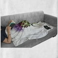 thumbnail image 6 of Artichoke Soft Flannel Fleece Throw Blanket, Blooming Cardunculus Hand Drawn Organic Food Art Illustration Print, Cozy Plush for Indoor and Outdoor Use, 50" x 70", Violet and Fern Green, by Ambesonne, 6 of 6