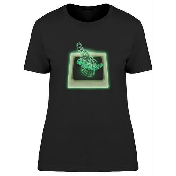 80s Futuristic Polygonal Hand T-Shirt Women -Image by Shutterstock, Female Medium