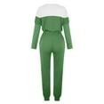 thumbnail image 4 of BLOCLOALO 2 Piece Lounge Set Pullover Crewneck Sweater Women's Outfit Crewneck Pullover Tops and Long Pants Sweatsuits with Sweatpants Long Sleeve Tops Drawstring Pants Comfy Lounge Set Green S, 4 of 5