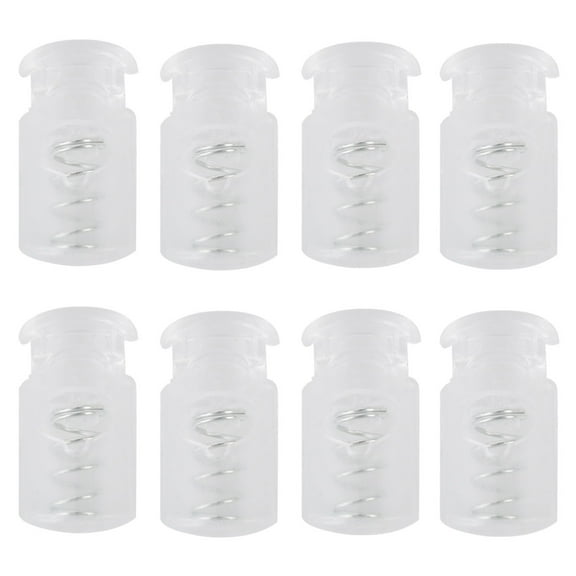 8 Pcs Spring Cord Locks Plastic Cord End Fastener Single Hole Toggle Stoppers Sliders Clear