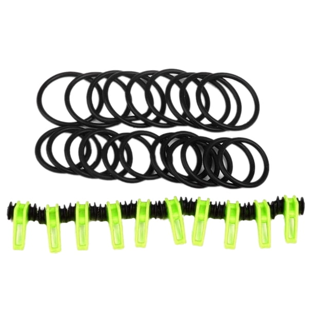 Toystoory 10 Uds. De plástico ajustable, anzuelos para caña de pescar, soporte para señuelo, accesorios de pesca seguros Pescar Amarillo