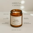 thumbnail image 2 of Warm and Cozy Soy Candle - Orange Peel, Cinnamon, Ginger and Clove for Home - 9oz Amber Jar + Black Lid, 40+ Hour Burn Time, Made in The USA, 2 of 3