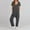 Grey, variant on Womens Overalls Casual Loose Short Sleeve Long Trousers Solid Jumpsuit With 2 Pockets Jumpsuit for Women Womens Sleep Jumpsuit Womens Turtleneck Long Sleeve Fall Jumpsuits for Women Wedding Guest 1st