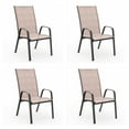 thumbnail image 5 of JUSTLET Patio Dining Chairs Set of 4, Outdoor Stackable Armrest Chairs Space Saving, Brown, 5 of 9