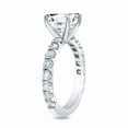 thumbnail image 4 of HeartsAndYou 3ct Asscher Cut Moissanite Solitaire Ring 18k White Gold over Silver with Round Accents, 4 of 5