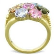 thumbnail image 3 of Womens Rings Two-Tone IP Gold (Ion Plating) 316L Stainless Steel Ring with Assorted in Multi Color TK1791, 3 of 4