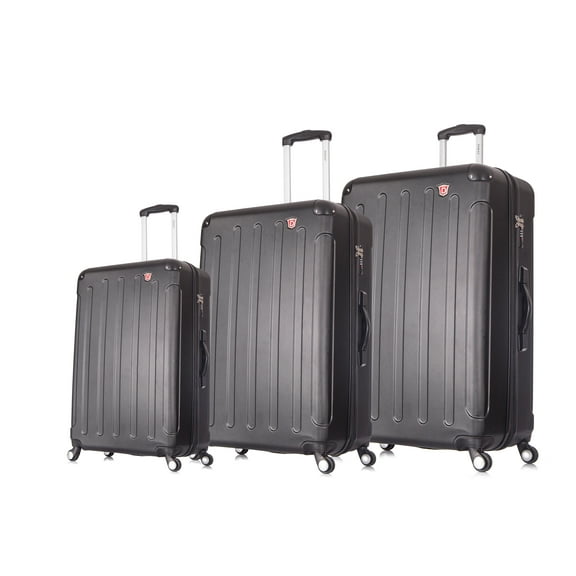 DUKAP Intely 3-Piece Smart Hardside Luggage Sets with USB Port and Integrated Weight Scale, (20"/28"/32"), Black
