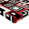thumbnail image 2 of Ambesonne Abstract Fitted Sheet, Minimalist Retro, Full Size, Vermilion and Charcoal Grey, 2 of 3