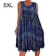 thumbnail image 1 of Vestido Camiseta sin mangas con estampado de chaleco Vestido corto Sin mangas Mujer Ropa de verano, Azul oscuro, 5XL Monstrate AP002136-40, 1 of 6
