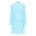 thumbnail image 3 of CHICTRY Women Chiffon Long Sleeve Cardigan Open Front Casual Shrug Bride's Mother Formal Coat Light Blue S, 3 of 5