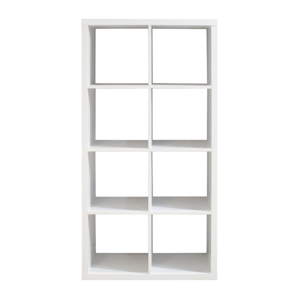 GZXS 15-Inch Cube Storage Organizer with Opened Back Shelves, Storage Shelves Room Divider, Wood ookcase, 8-Cube, White