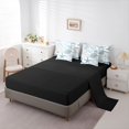 thumbnail image 5 of spefrowx Kawaii Starfish King Bedding for Kids, Blue Line Coral Scallop King Bed in a Bag, Black Reversible, 7-Piece, 5 of 6