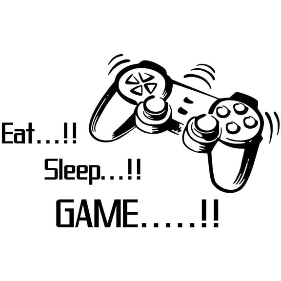 CCOCC 2026 New Removable Gamer Controller Wall Decal,Eat Sleep Game Diy Wall Stickers for Kids Boys Bedroom for Playroom, Living Room, Game Room Home Decoration