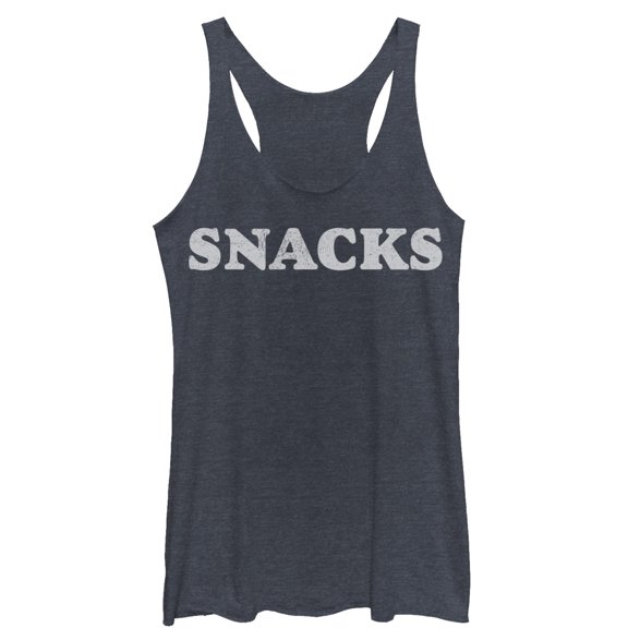 Women's CHIN UP Snacks Racerback Tank Top Navy Blue Heather X Large