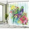 thumbnail image 5 of Ambesonne Tropical Shower Curtain, Flowers Parrots Love, 69"Wx84"L, Multicolor, 5 of 5