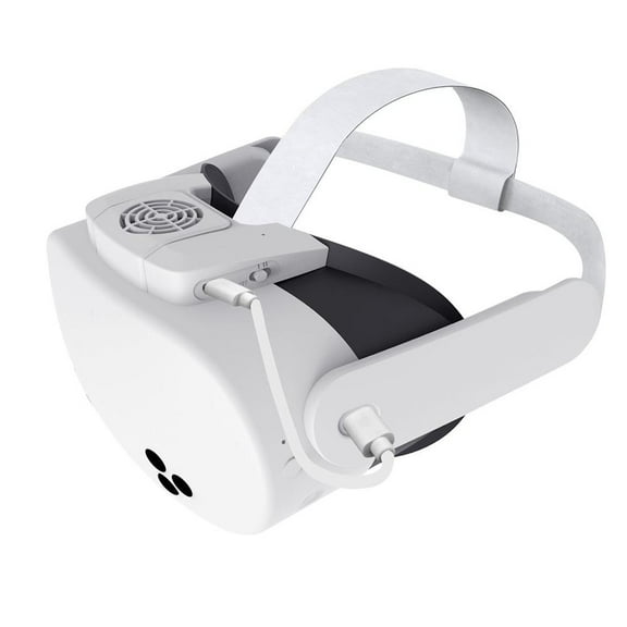 Facial Interface Cooling Fan for Meta Quest 3S Accessories, Soft PU Leather and Ice Silk Cotton Face Pad Oculus Quest 3S, Adjustable Fan to Relieve Lens Fogging for Meta Quest 3S