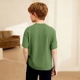 thumbnail image 7 of ITSAME Boys Henley T-Shirts, Loose Fit Short Sleeve Comfort Breathable Summer Casual Fashion Tops Green Size 5, 7 of 7