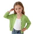 thumbnail image 1 of Niña Pequeña Manga Larga Tops Color Sólido Princesa Punto Suéter con Protección Solar, Aire Acondicionado Suéter Cardigan para Uso Diario Casual, Abrigo Suave, 1 of 7