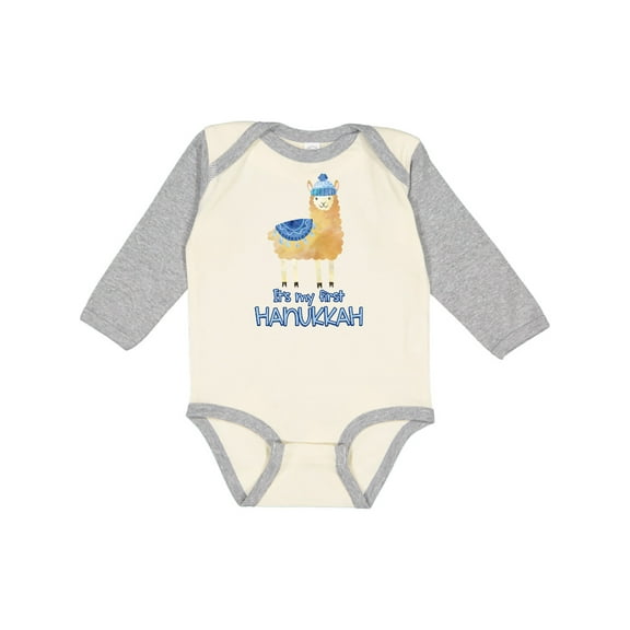 Inktastic It's My First Hanukkah Boys or Girls Long Sleeve Baby Bodysuit