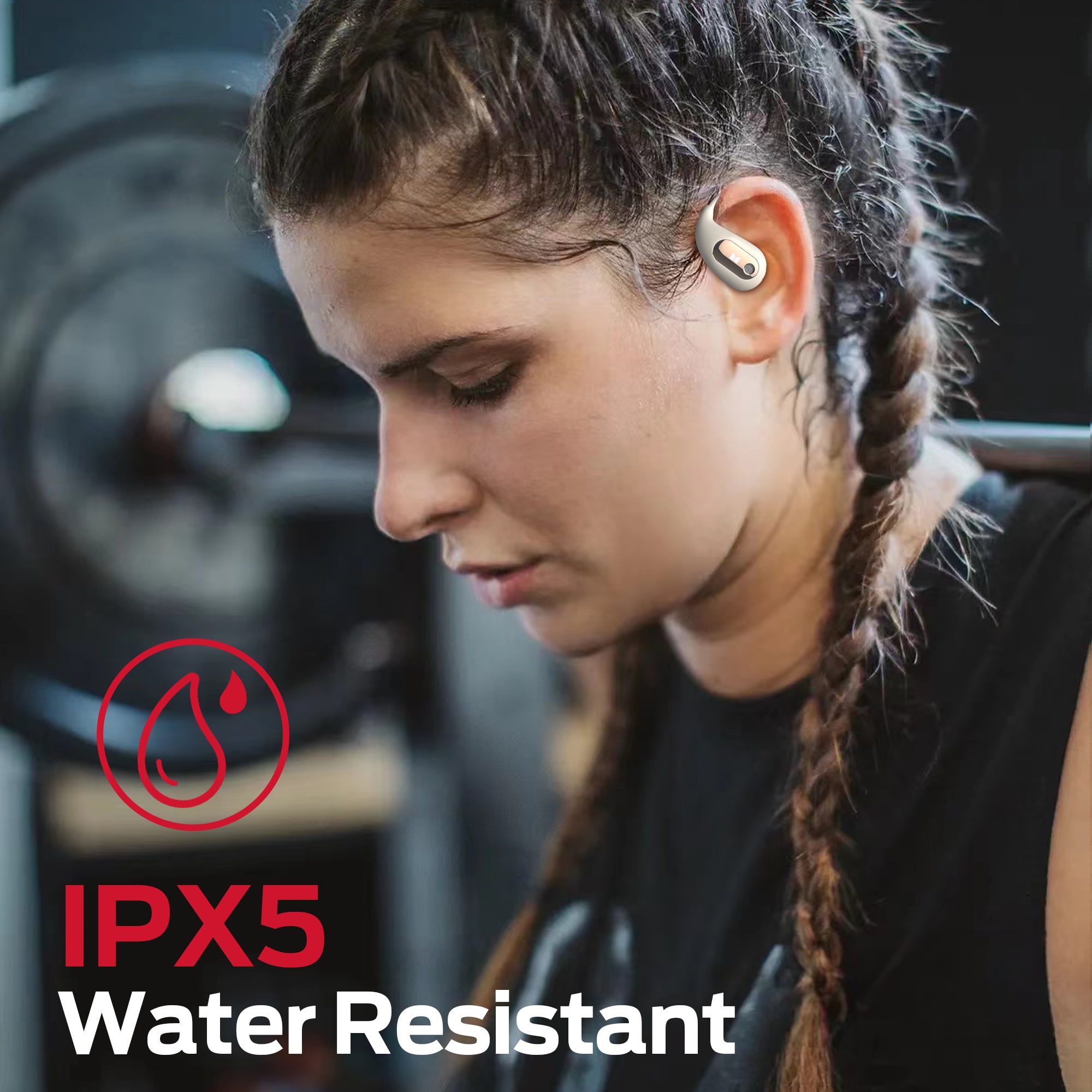 Monster Open Ear Headphones, Bluetooth 5.4 Earphones Stereo Sound, Wireless Headphones 30 Hours Playback, Type-C Charging, HD Clear Calls, Touch Control, IPX5 Waterproof Open Ear Earbuds