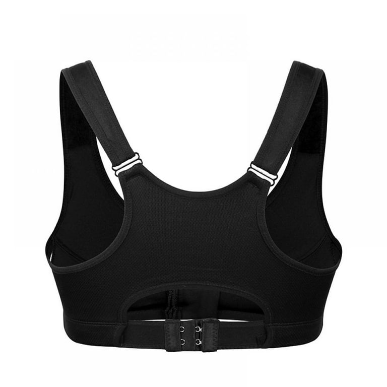 2pcs Women's Zip Front Sports Bra Wireless Post-Surgery Bra Active Yoga  Sports Bras(black+flesh) 