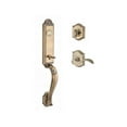 thumbnail image 1 of Baldwin SC.ELIXCUR.R.TAR.049 Single Cylinder Elizabeth Handleset Right Hand Curve Lever & Traditional Arch Rose, Matte Brass & Black, 1 of 1