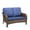 Blue-49.6" Sofa, variant on Hommoo Outdoor PE Wicker Ottomans Set of 2, Patio Rattan Footrests with Cushion for Backyard & Deck, Gray