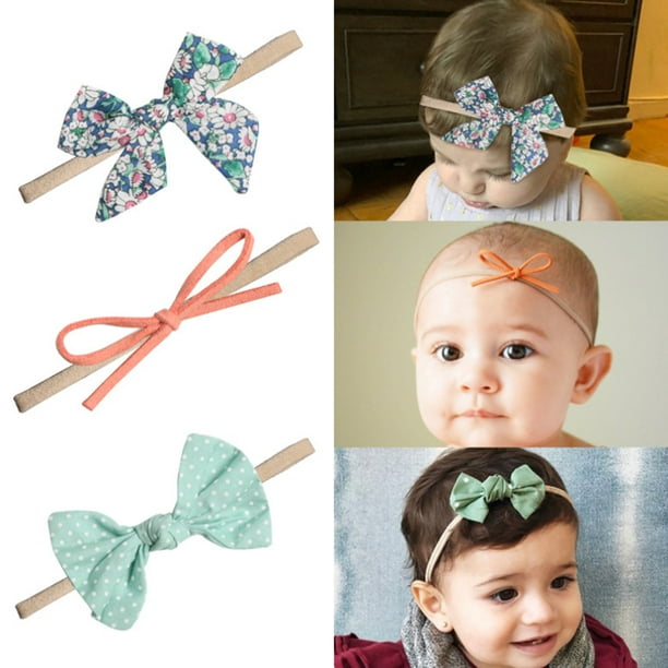 Bandeaux en Nylon pour bébés, accessoires de cheveux élastiques avec nœud  pour cheveux, pour bébés filles, nouveau-nés, tout-petits, enfants –  acheter