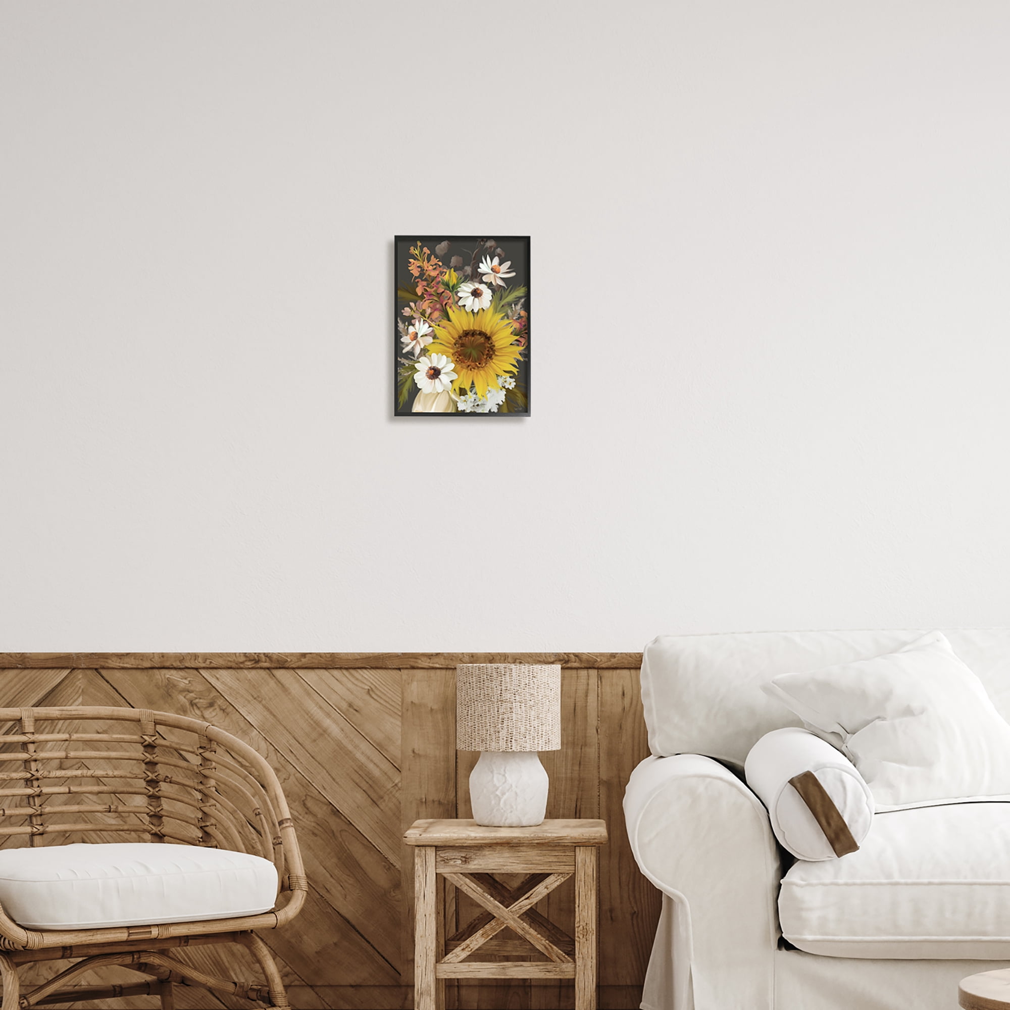 Stupell Industries Vintage Rural Florals Botanical & Floral Painting Black Framed Art Print Wall Art, 11 x 14